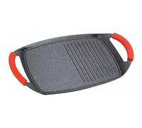 Royalty Line RLBTG47M, Cast Aluminum Griddle, Greblon Non-Stick Coating, Compatible with Gas, Electric, Ceramic, Halogen, Induction, Oven-Marble, 47 cm, Gray, Aluminium, Grill