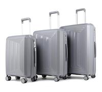 ROYALTY LINE, Set of 3 Suitcases, Rigid ABS Ultra Light 4 Wheels 360° Swivel - Size S 55 x 38 x 18 cm, M 67 x 44 x 24 cm, L 76 x 49 x 28 cm, Double Straps, Combination Lock, Reinforced Handles,