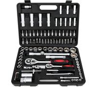 ROYALTY LINE, Set of 94 Socket Wrenches in Chrome Vanadium Steel, Practical case for Automobile and Household Repairs, Dimensions 38x26x7 cm, Silver Color