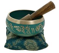 RoyaltyRoute Buddhist Yoga Meditation Singing Bowls Set Tibetan Healing Bowl Green Decor 10.2 Centimeter