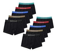 ROYALZ 10 Pack Boxer Shorts Lifestyle for Men Classic Man Underpants, 10 Sets (95% Cotton / 5% Spandex), Color:Set 045 (Pack of 10 - Multicolored), Size:L