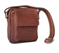 ROYALZ 'Austin' Mens Leather Bag Small Shoulder Mens Massanger Cross Body Genuine Leather Casual Vintage Style Travel Wallet, Color:Texas Brown