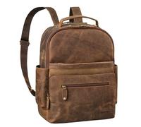 ROYALZ leather backpack for men 14 inch laptop 'New Orleans' leather backpack ladies genuine leather medium size business school university leisure, Color:Nevada Brown