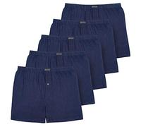 ROYALZ Multi Pack of 5 Mens Boxers Loose fit American Style Basic Boys Underpants Classic 100% Cotton Soft 5 Set Man Underwear, Color:Navy Blue, Size:S