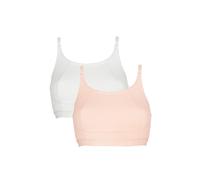 Royce Lingerie Women's Lola Crop Top Non Wired Bra 2 pack in Peach | Size: 32B/C Royce Lingerie Peach 32B/C