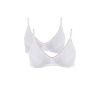 Royce Lingerie Women's Petite Cotton Non Wired Bra 2 pack in White | Size: 30AA Royce Lingerie White 30AA