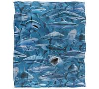 Royce Mcclure Attack Silky Great White Shark Supersoft Blanket Blue/grey (152Cm X 127Cm)