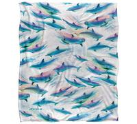 Royce Mcclure Dolphin Flow Silky Repeat Print Supersoft Blanket Multicoloured (152Cm X 127Cm)