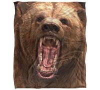 Royce Mcclure Grizzly Bear Head Silky Supersoft Blanket Brown (152Cm X 127Cm)