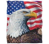 Royce Mcclure Rockets Red Glare Silky American Flag Supersoft Blanket Multicoloured (152Cm X 127Cm)