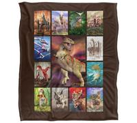 Royce Mcclure Silky Dino Mosaic Supersoft Blanket Multicoloured (152Cm X 127Cm)