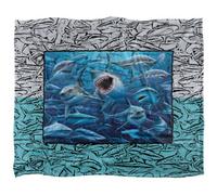 Royce Mcclure Silky Great White Shark Frame Supersoft Blanket Multicoloured (152Cm X 127Cm)