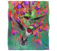 Royce Mcclure Silky Hummingbirds And Flowers Supersoft Blanket Multicoloured (152Cm X 127Cm)