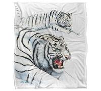 Royce Mcclure Silky White Tiger Supersoft Blanket White/black (152Cm X 127Cm)