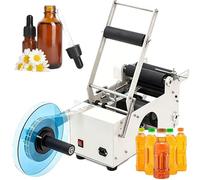 RoyceBee Manual Labeling Machine Label Applicator Bottle Labeler Sticker Label Printer Packing Machine with Handle for 0.59in-5.1in Diameter Round Glass Plastic Metal Bottle