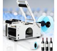 RoyceBee Upgraded Manual Labeling Machine, Label Applicator Bottle for φ0.6-4.7” Cylinder, Labeler Sticker Label Printer Packing Machine with Handle for Round Glass Plastic Metal Bottle