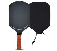 ROYCELONG Pickleball Paddles T700 Carbon Fiber Pickleball Rackets Lightweight Training Racquet Set for Beginners to Advanced Players USAPA Compliant Quiet 16mm Core Portable Bag (Black&Brown, 1 Pack)