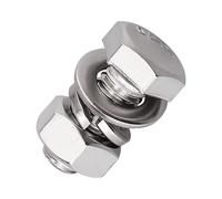 RoyceMart (15 Sets) M6-1.0 x 20mm Length Stainless Steel Hex Bolts with Hex Nuts Flat Washers Lock Washers Hardware Kit, 304 Stainless Steel 18-8, Full Thread Hexagon Bolt Assortment