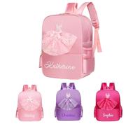 Roycraft Personalized Ballet Dance Bag for Girls - Custom Name Bag, Gymnastics Ballet Bags, Overnight Travel Bags with Adjustable Shoulder Strap, Pink/Purple/Rose Red, Medium