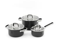 ROYDX Stainless Steel Pot Set, 6-Piece Saucepan Set with Glass Lids Cookware Set and Stay Cool Handle Induction Cooking Pot for All Hobs and Oven-Safe, Sauce Pan Uncoated (Shadow Gray)