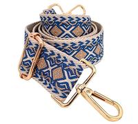 ROYGBCP Adjustable Handbag Strap Wide Purse Strap Replacement Shoulder Crossbody Bag Strap, Rhombic B+gold Metal, 28" - 51"