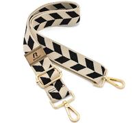 ROYGBCP Adjustable Wide Handbag Strap, Replacement Shoulder Strap, Polyester Crossbody Bag, Khaki Check, for Car