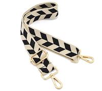 ROYGBCP Adjustable Wide Handbag Strap, Replacement Shoulder Strap, Polyester Crossbody Bag, Khaki Check, for Car