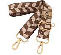 ROYGBCP Replacement Handbag Strap Shoulder Strap Adjustable Shoulder Strap for Women Crossbody Wide Shoulder Bag, Brown Checker+Gold Metal, Width: 1.5''