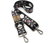 ROYGBCP Replacement Purse Strap Shoulder Strap Adjustable Crossbody Strap for Women Crossbody Wide Shoulder Bag, Snowflake-black Metal, width is about 3.8cm