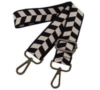 ROYGBCP Replacement Purse Strap Shoulder Strap Adjustable Crossbody Strap for Women Crossbody Wide Shoulder Bag, Black Checkered-gun Metal Buckle, 26" to 52"