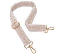 ROYGBCP Replacement Purse Strap Shoulder Strap Adjustable Crossbody Strap for Women Crossbody Wide Shoulder Bag, Khaki Diamond-gold Hardware, 28-51" x 1.5"