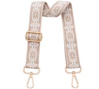 ROYGBCP Replacement Purse Strap Shoulder Strap Adjustable Crossbody Strap for Women Crossbody Wide Shoulder Bag, Khaki Star-gold Hardware