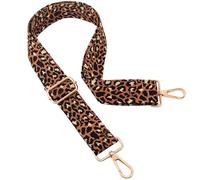 ROYGBCP Replacement Purse Strap Shoulder Strap Adjustable Crossbody Strap for Women Crossbody Wide Shoulder Bag, Brown Leopard Print-gold Hardware, 28-51 inches