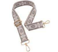 ROYGBCP Replacement Purse Strap Shoulder Strap Adjustable Crossbody Strap for Women Crossbody Wide Shoulder Bag, Grey Star-gold Metal