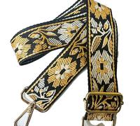 ROYGBCP Replacement Purse Strap Shoulder Strap Adjustable Crossbody Strap for Women Crossbody Wide Shoulder Bag, Gold Floral-Gold Metal