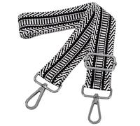 ROYGBCP Replacement Purse Strap Shoulder Strap Adjustable Crossbody Strap for Women Crossbody Wide Shoulder Bag, Tw Black-gun Metal Buckle, 26" to 52"