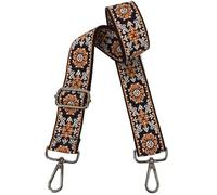 ROYGBCP Replacement Purse Strap Shoulder Strap Adjustable Crossbody Strap for Women Crossbody Wide Shoulder Bag, Blackh-gun Metal Buckle, 1.5 inches x 52 inches x 0.1 cm