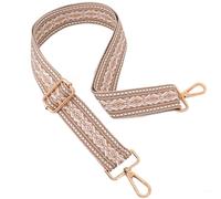 ROYGBCP Replacement Purse Strap Shoulder Strap Adjustable Crossbody Strap for Women Crossbody Wide Shoulder Bag, Khaki Stripe-gold Hardware
