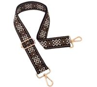 ROYGBCP Replacement Purse Strap Shoulder Strap Adjustable Crossbody Strap for Women Crossbody Wide Shoulder Bag, Brown Diamond-gold Hardware