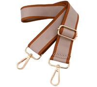 ROYGBCP Replacement Purse Strap Shoulder Strap Adjustable Crossbody Strap for Women Crossbody Wide Shoulder Bag, Earth Tone+gold Metal, Width: 1.5'', Modern