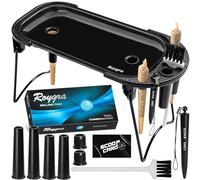 roygra Foldable Rolling Tray Set with Cone Loader, Cone Filler, Blunt Roller - Pre Roll Machine, Metal Rolling Machines for King Size or 1-1/4 Size Cones, Smoking Accessories, 9 x 4 inch - Black