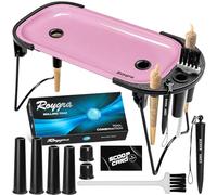 roygra Foldable Rolling Tray Set with Cone Loader, Cone Filler Roller - Pre Roll Machine, Metal Rolling Machines for King Size, 1-1/4 Size or 70mm Cones, Smoking Accessories, 9 x 4 inch - Pink