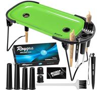 roygra Foldable Rolling Tray Set with Cone Loader, Cone Filler Roller - Pre Roll Machine, Metal Rolling Machines for King Size, 1-1/4 Size or 70mm Cones, Smoking Accessories, 9 x 4 inch - Green