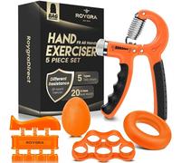 roygra Grip Strength Trainer (5 Pack), Forearm Strengthener Exerciser, Hand Strengthening Devices, Finger Strengthener, Workout Exercise Fitness Equipment, Baseball Climbing Calisthenics Basketball