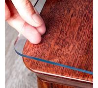 Royhom Clear Table Cover Protector 36 x 48 Inch, 2mm Thick Clear Plastic Table Cover Protector, PVC Desk Mat, Easy to Clean, Waterproof Tablecloth for Kitchen, Dinning Room