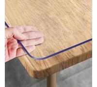 Royhom Clear Table Protector 100 x 180 cm, 1.5mm Thick Plastic Table Cover, PVC Table Protectors for Dining Room Tables, Desk Protector Mat, Waterproof Transparent Tablecloth