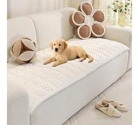 Royhom Pet Sofa Cover Washable, Soft Thick Fuzzy Sofa Cover 2 3 4 Seater, Couch Protector for Dogs, Settee Covers Furniture Slipcovers (White, 70x150cm)