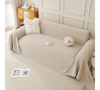 Royhom Sofa Cover 3 Seater, Extra Soft Couch Covers for Dogs, Water Repellent Sofa Protectors from Pets, Washable, Extra Soft, All-season Universal (Khaki, 180x340cm)