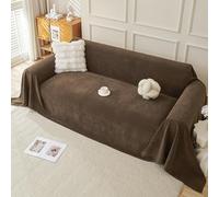 Royhom Sofa Cover 3 Seater, Extra Soft Couch Covers for Dogs, Water Repellent Sofa Protectors from Pets, Washable, Extra Soft, All-season Universal (Brown, 180x300cm)