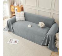 Royhom Sofa Cover 4 Seater, Extra Soft Couch Covers for Dogs, Water Repellent Sofa Protectors from Pets, Washable, Extra Soft, All-season Universal (Grey, 180x380cm)
